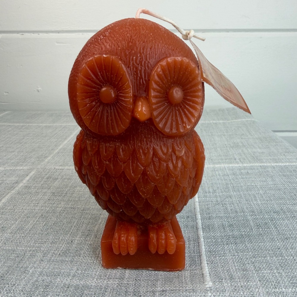 Chesapeake Bay Candle Owl Fragrance Free Long Wick Brown Orange Boho‎ Retro NEW